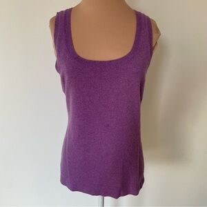 Kinross Purple Cashmere Sleeveless Top